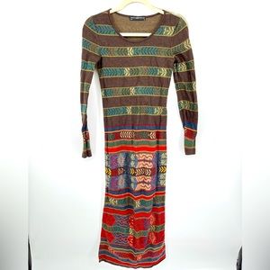 Peruvian Connection long sleeve dress XS PIMA COTTON